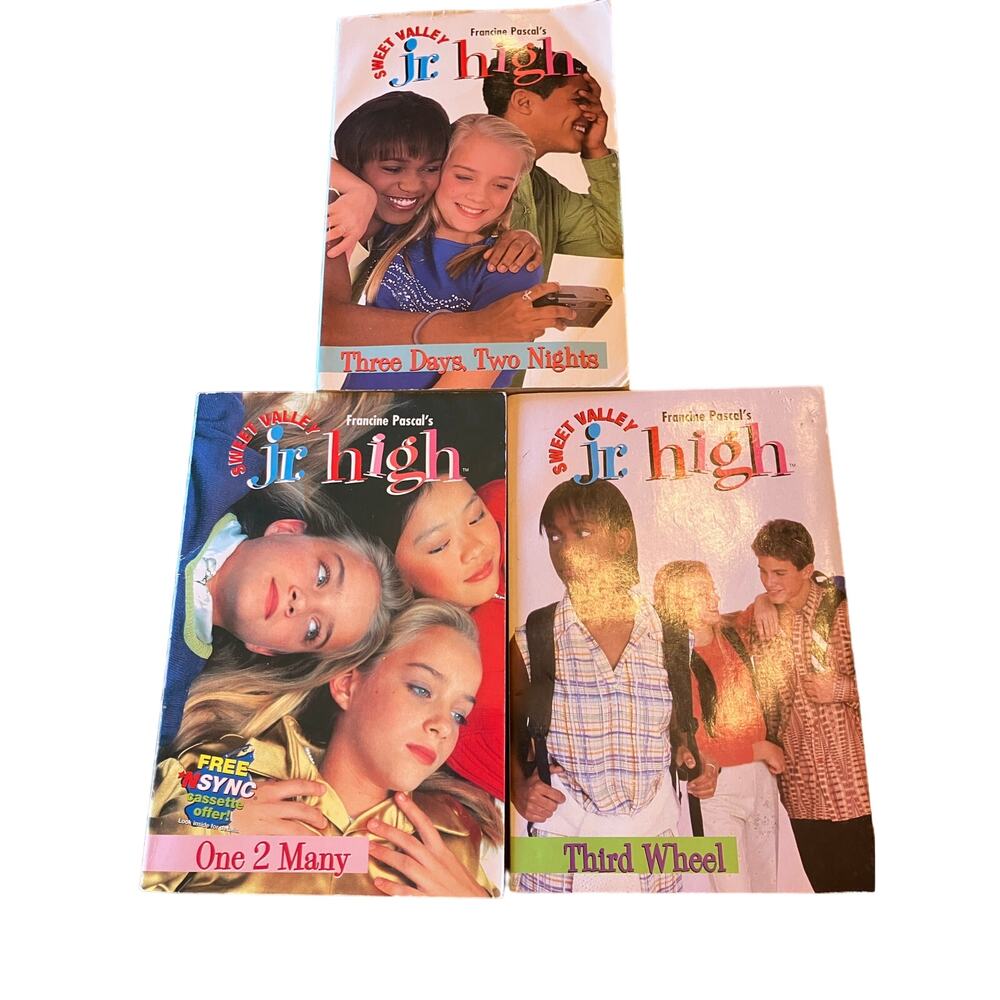 Sweet Valley Jr. High Book Lot of 3, Third Wheel, Three Days, One 2 Many,Vintage